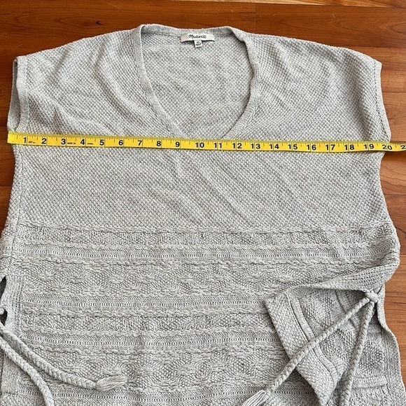 Madewell Gray Oversized Sailport Sweater Vest Tunic Top neutral grey side ties - Picture 5 of 7